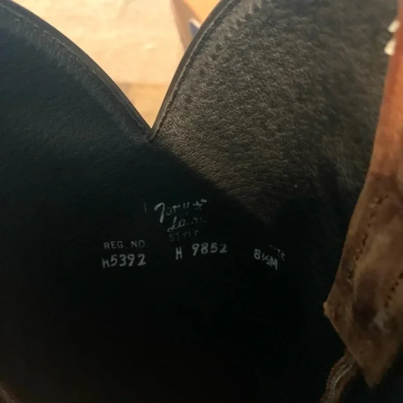 Tony Lama Cowboy Cowgirl Western Boots Leather Embroidered Brown Tan Size 8.5M - Picture 9 of 12